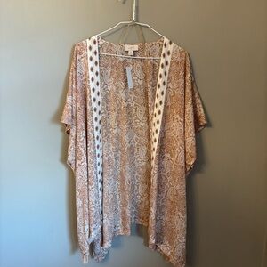 LOFT Beige Paisley Open-Front Kimono